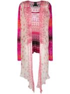 Jean Paul Gaultier Vintage Crochet Knit Shawl Cardigan - Pink & Purple