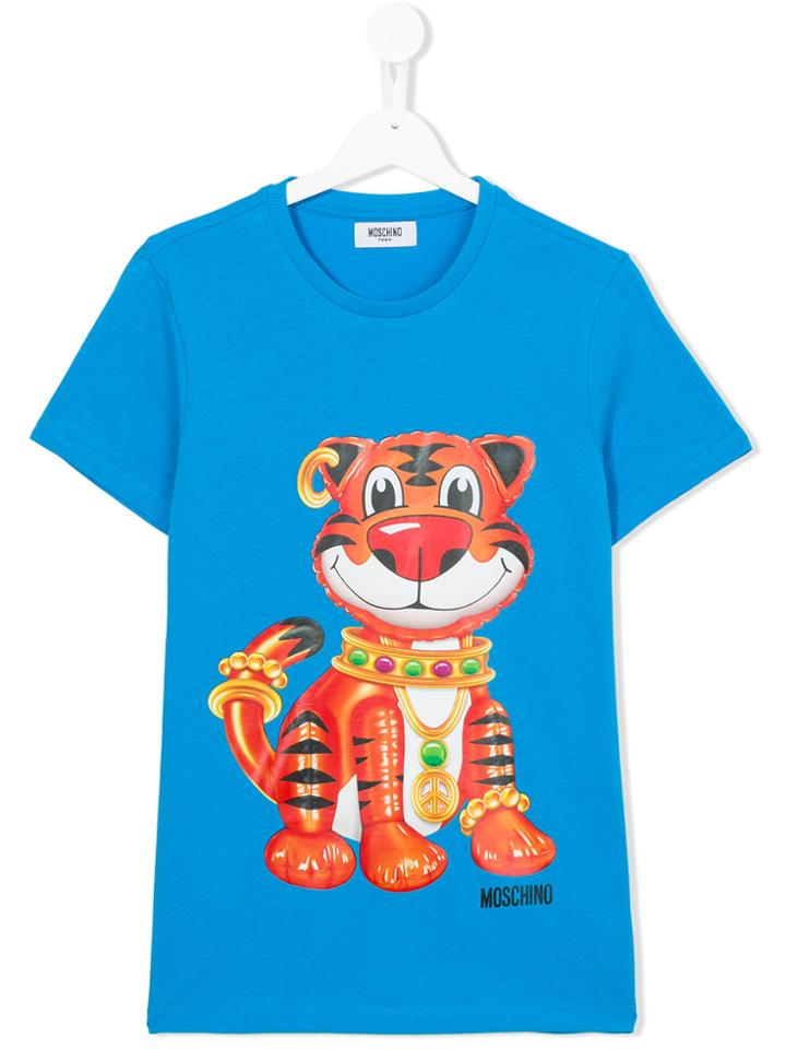 Moschino Kids Tiger Print T-shirt - Blue
