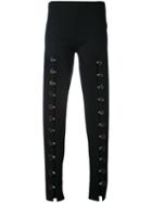 A.w.a.k.e. - Front Buttoned Trousers - Women - Cotton/polyester/polyurethane - 42, Black, Cotton/polyester/polyurethane
