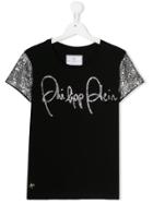 Philipp Plein Junior Teen Embellished Logo T-shirt - Black