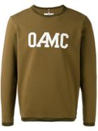 Oamc Isle Logo Sweatshirt, Men's, Size: Small, Green, Cotton/polyamide/spandex/elastane