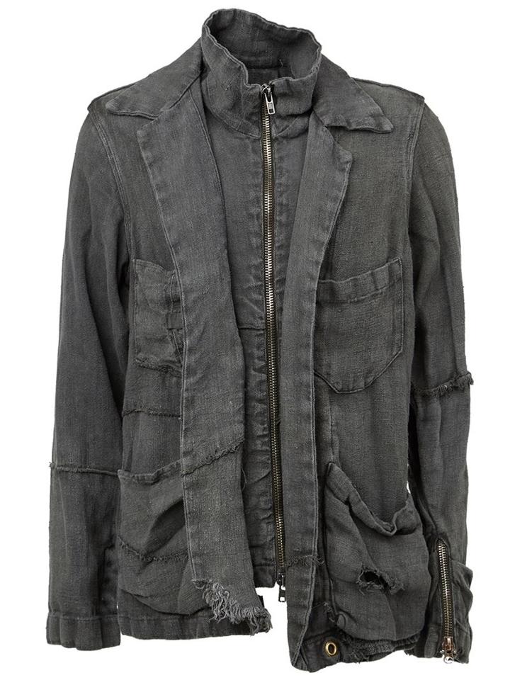 Greg Lauren Distressed Zip Jacket
