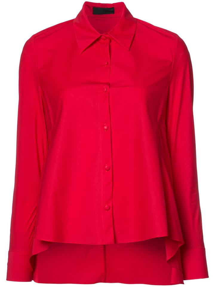 Co Rear Frayed Shirt, Women's, Size: Large, Red, Cotton