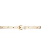 Gucci Belt With Bees And Stars Print - White