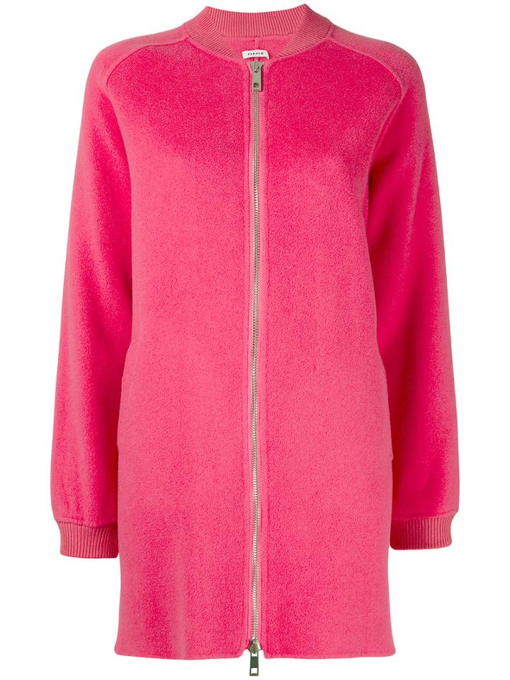 P.a.r.o.s.h. - Longline Bomber Jacket - Women - Wool - Xs, Pink/purple, Wool