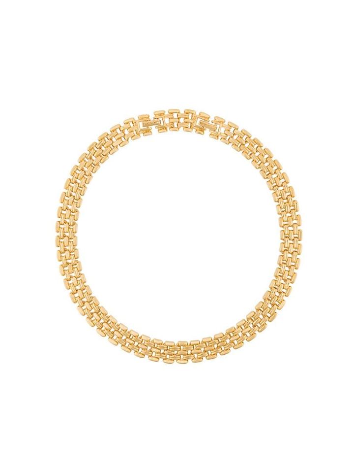 Susan Caplan Vintage 1980's D'orlan Vintage Watchband Necklace - Gold