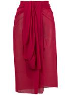 Fisico Sheer Pareo Skirt - Pink & Purple