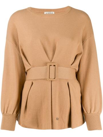 Jovonna Tino Relaxed-fit Belted Jumper - Beige