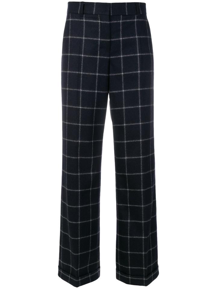 's Max Mara Checked Wide Leg Trousers - Blue