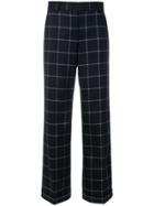 's Max Mara Checked Wide Leg Trousers - Blue