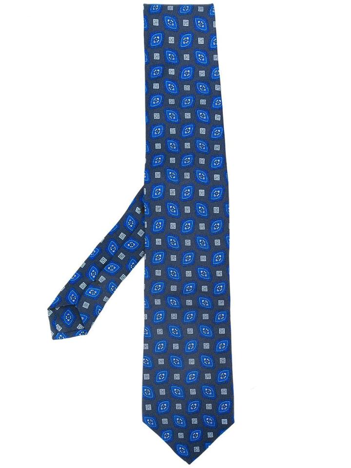 Etro Embroidered Pattern Tie - Blue