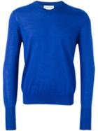 Ballantyne V-neck Pullover, Men's, Size: 46, Blue, Silk/cashmere