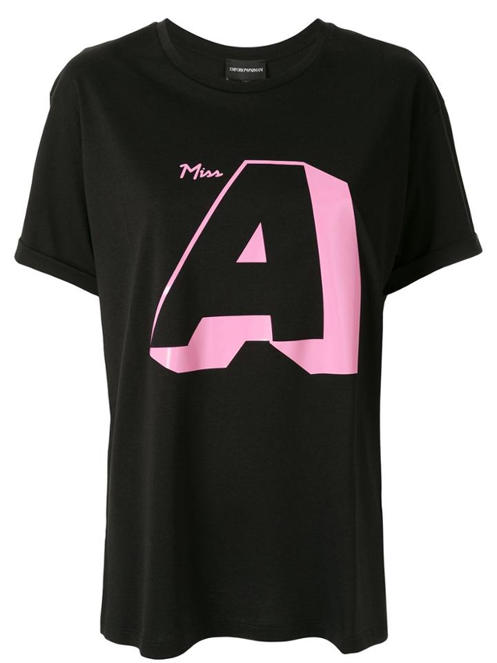 Emporio Armani Logo Oversized T-shirt - Black