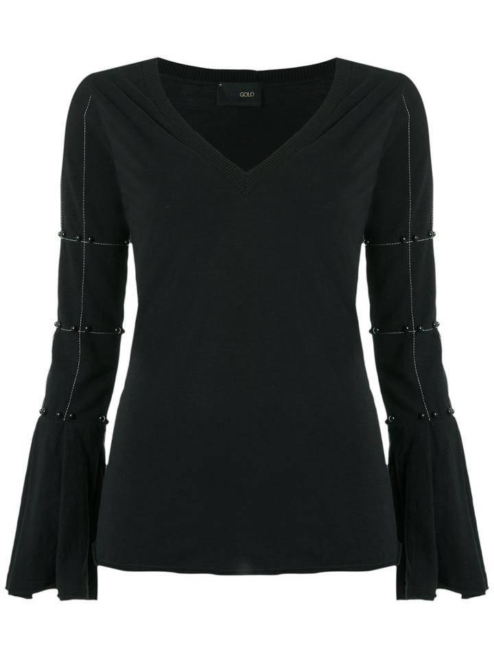 Andrea Bogosian - Panelled Top - Women - Cotton - G, Black, Cotton