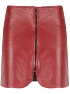 Andrea Bogosian Zipped Leather Skirt - Red