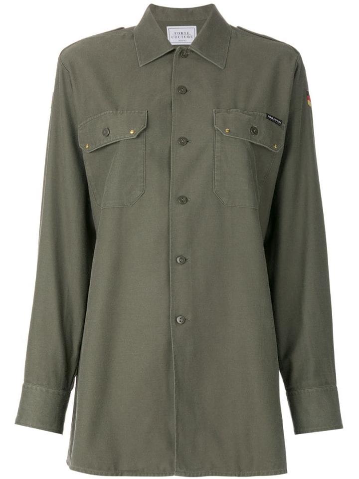 Forte Dei Marmi Couture Embroidered Back Shirt - Green