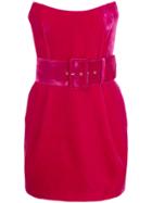 Rasario Strapless Velvet Dress - Pink