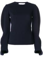 Victoria Beckham Structured Sleeve Jumper - Blue