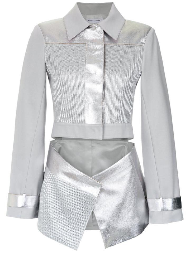Gloria Coelho Cut Out Polo Blazer - Grey