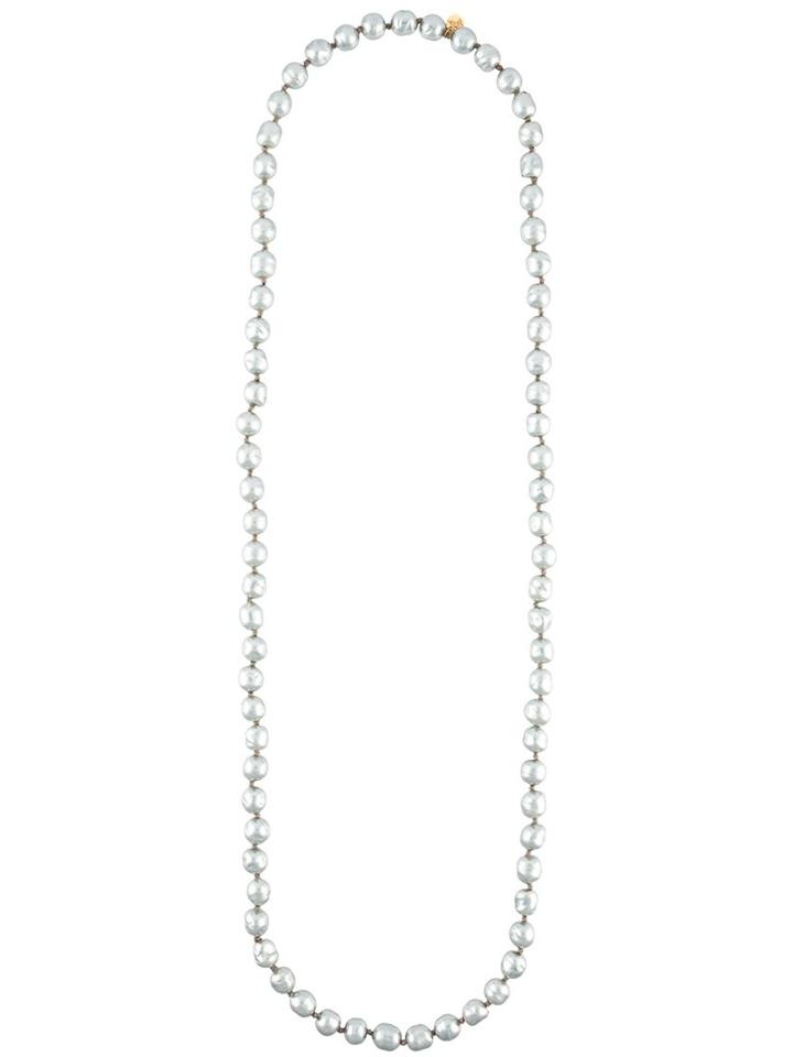 Chanel Vintage Pearl Embellished Necklace, Women's, Blue