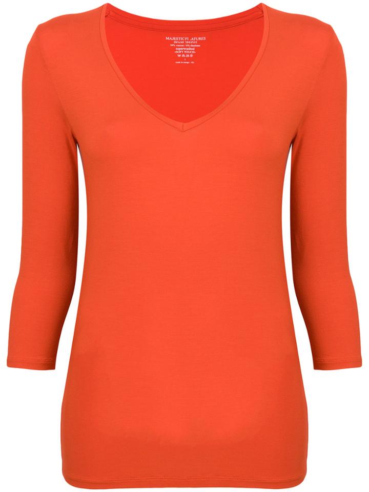 Majestic Filatures Scoop Neck Top - Yellow & Orange