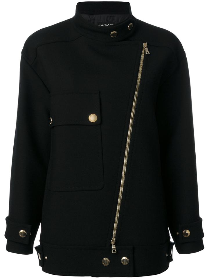Boutique Moschino Oversized Biker Coat - Black