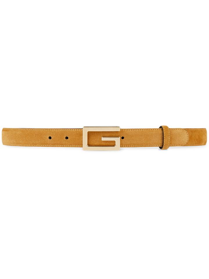 Gucci Suede Belt With G Buckle - Nude & Neutrals