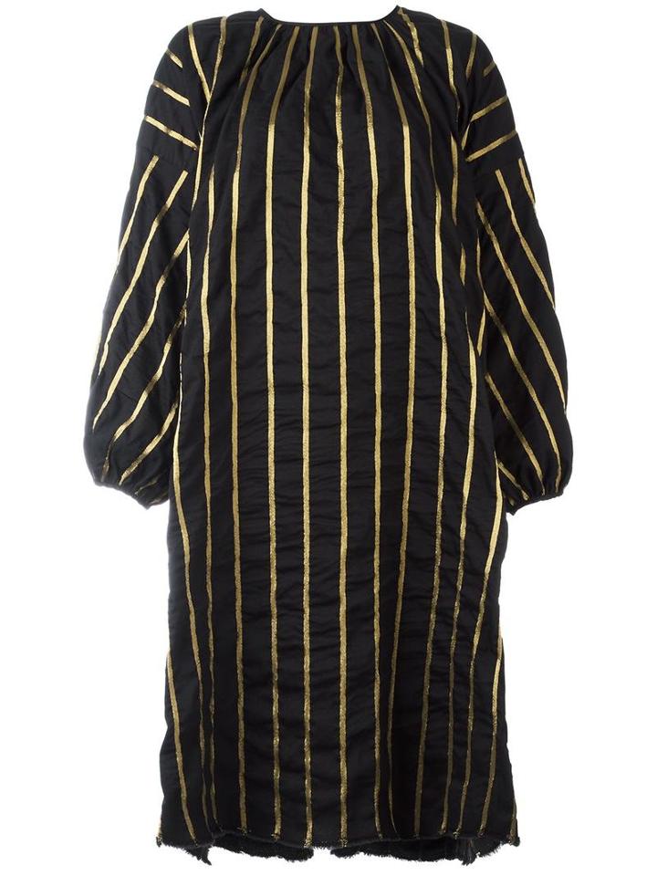Uma Wang Striped Dress, Women's, Size: Medium, Black, Polyester/wool/viscose/polyamide