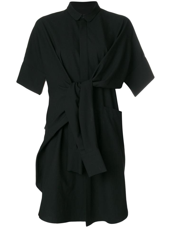 Henrik Vibskov Shirt Dress With Sleeve Tie - Black