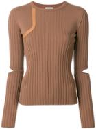Nina Ricci Cut Out Sleeved Jumper - Brown