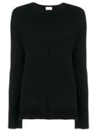 Allude Ribbed Knit Jumper - Black