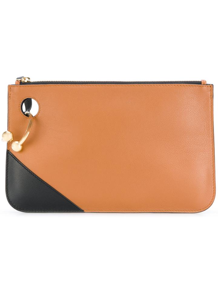 Jw Anderson 'pierce' Clutch - Brown