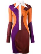 Givenchy Colour Block Collared Dress - Brown