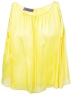Emanuel Ungaro Pleat Detail Flared Top - Yellow
