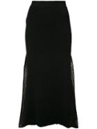 Derek Lam - Mesh-panelled Ribbed-knit Skirt - Women - Polyamide/polyester/viscose - M, Black, Polyamide/polyester/viscose
