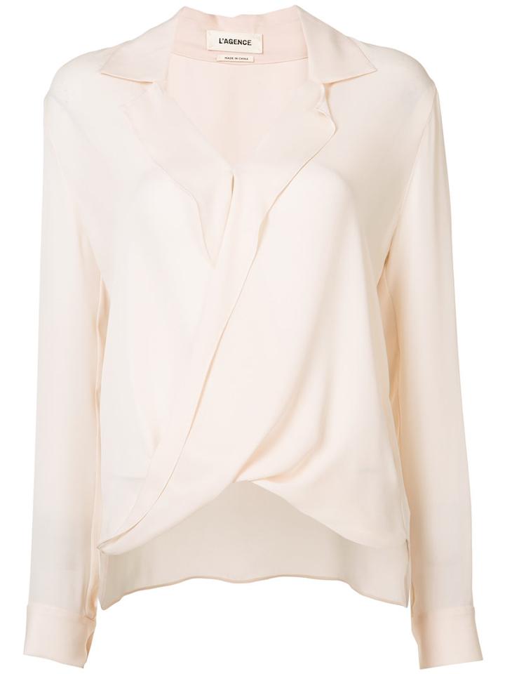 L'agence - Twisted Shirt - Women - Silk - L, Nude/neutrals, Silk