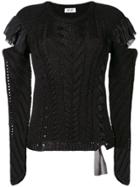 Liu Jo Ruffle Detail Sweater - Black