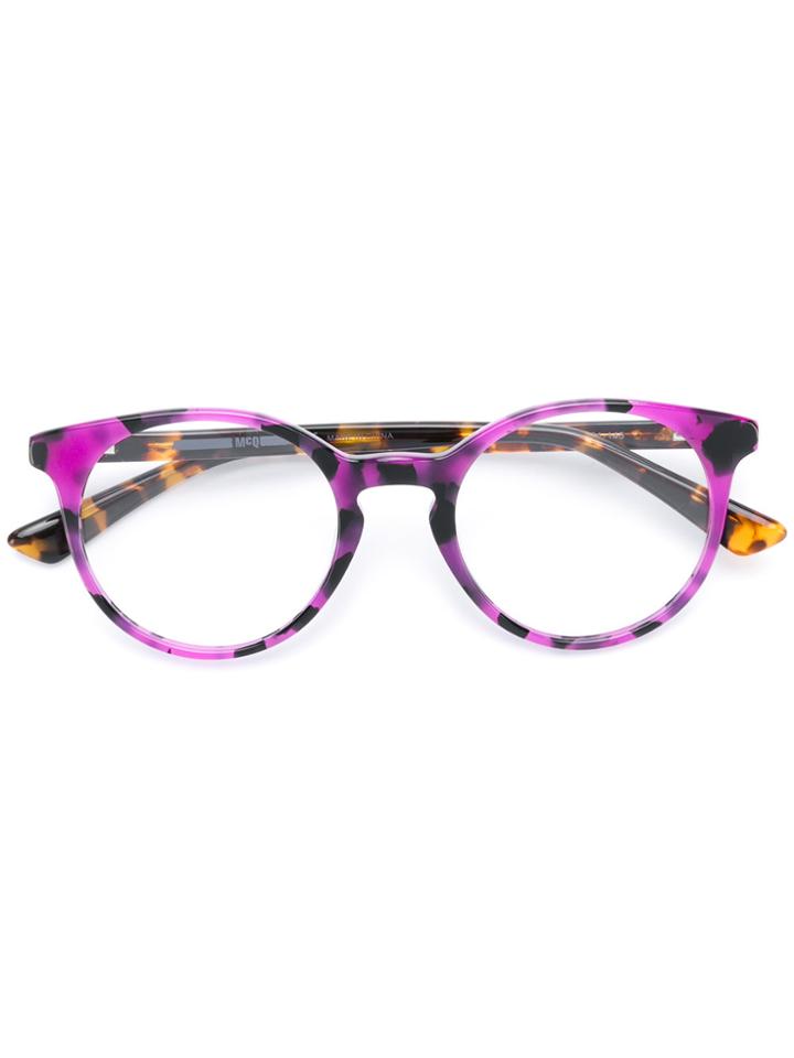 Mcq By Alexander Mcqueen Eyewear Round-frame Glasses - Pink & Purple