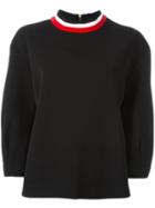 Marni Ribbed Stripe Collar Sweatshirt, Women's, Size: 44, Black, Viscose/wool