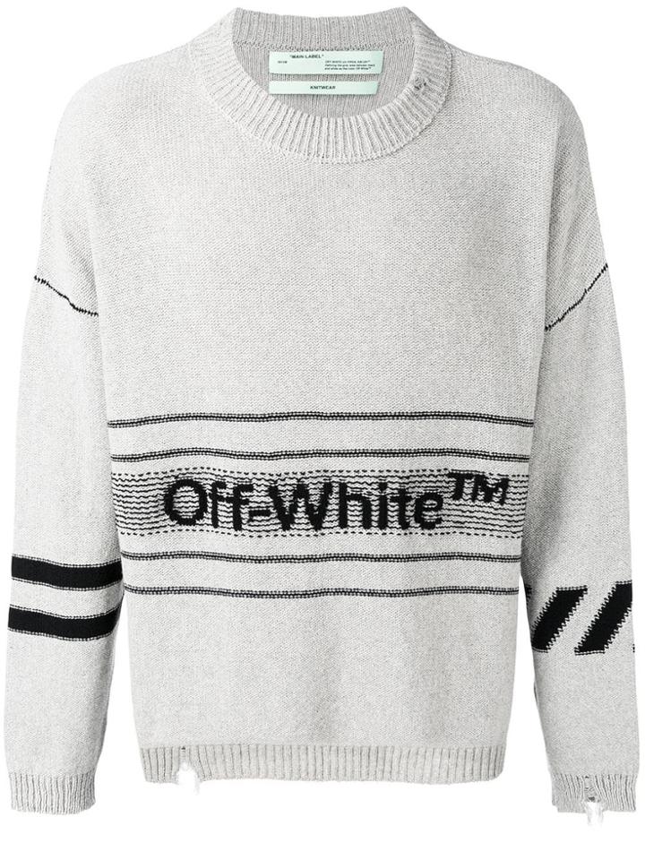 Off-white Logo Intarsia Jumper - Grey
