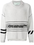 Off-white Logo Intarsia Jumper - Grey