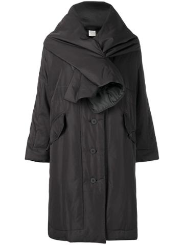 Pleats Please By Issey Miyake Scarf Padded Coat - Black