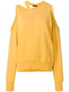 Diesel Distressed Cold-shoulder Sweatshirt - Yellow & Orange