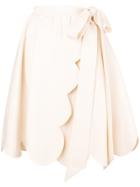Valentino Scalloped Wrap Skirt - White