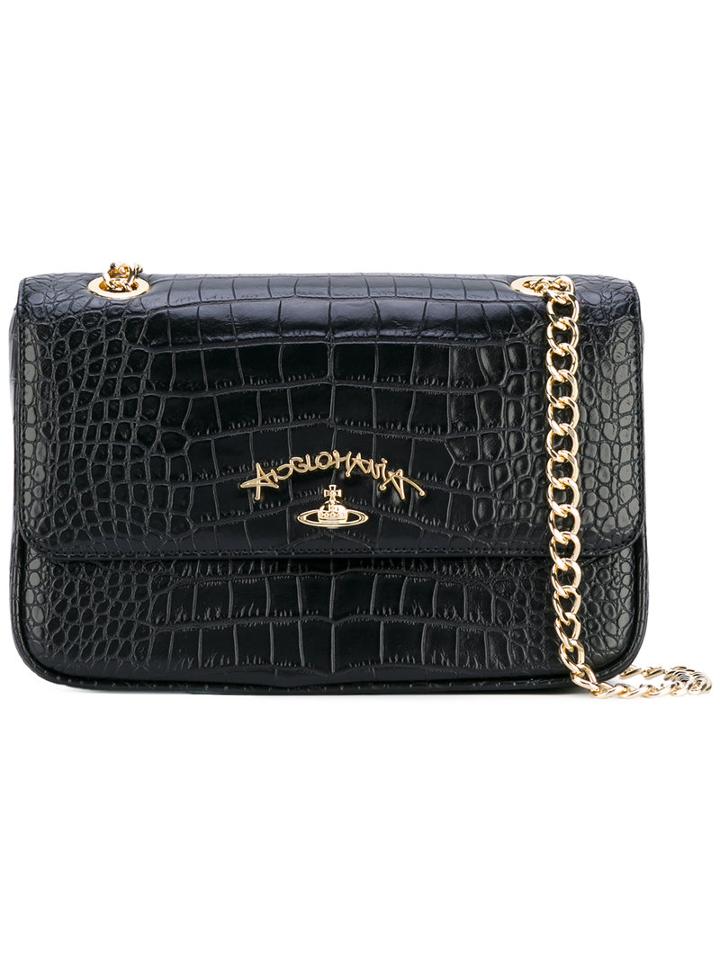 Vivienne Westwood - Logo Plaque Shoulder Bag - Women - Leather - One Size, Black, Leather