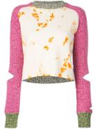 Zoe Jordan Cropped Tie-dye Sweater - Pink