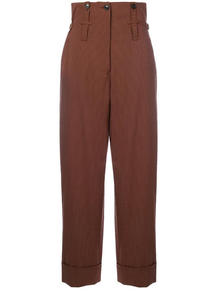 Jean Paul Gaultier Pre-owned High Waist Striped Trousers - Brown