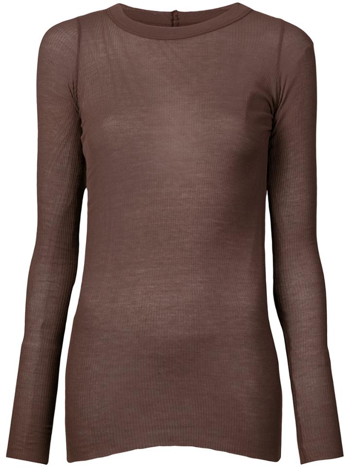 Rick Owens Sheer Slim Fit Jersey - Brown