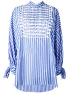Ermanno Scervino - Striped Oversized Shirt - Women - Cotton/brass/methyl Methacrylate - 40, Blue, Cotton/brass/methyl Methacrylate
