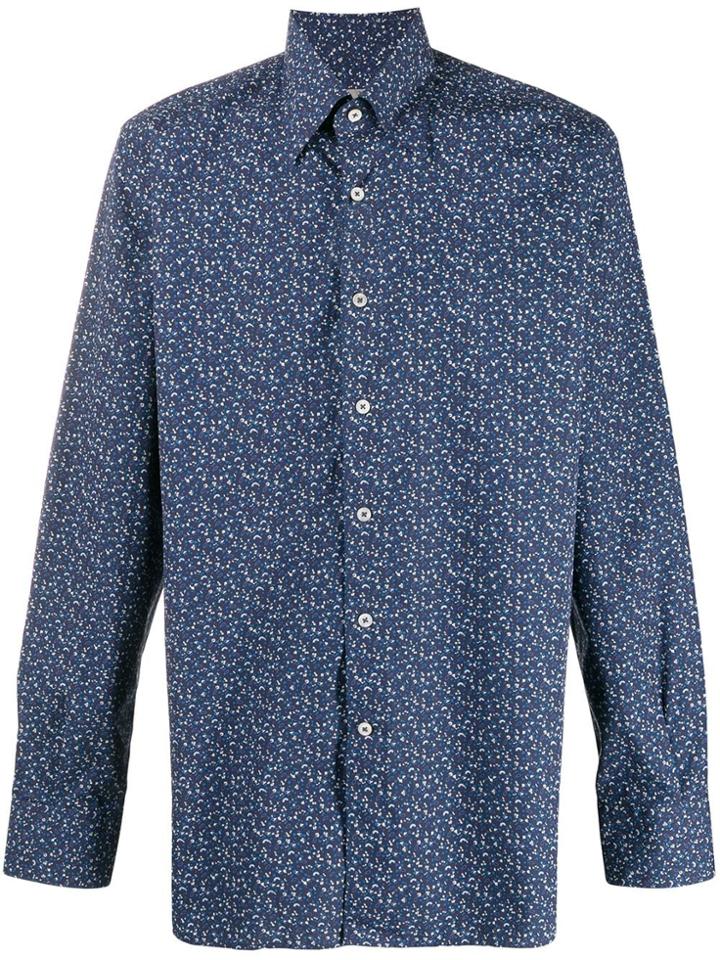 Canali Long Sleeved Cotton Shirt - Blue